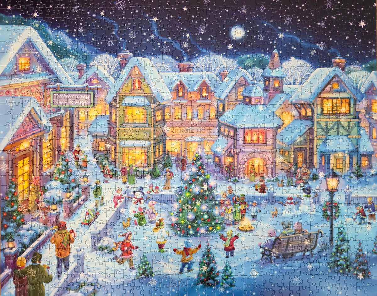 Holiday Village Square Puzzle from Vermont Christmas Company